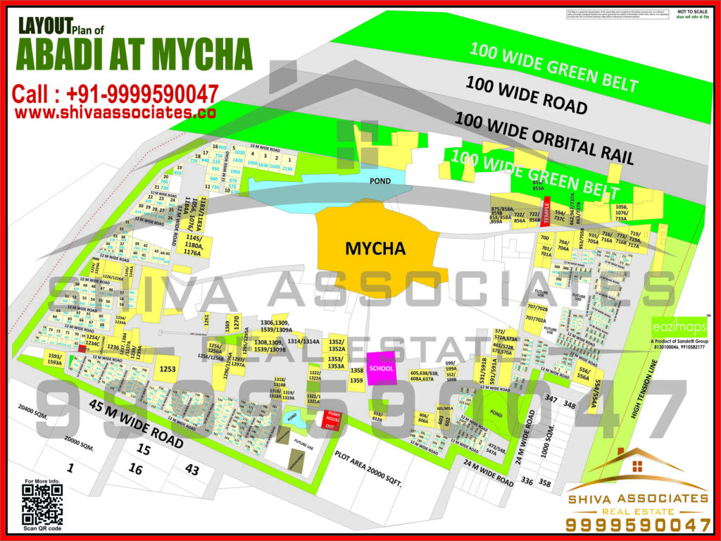 Map of Residentials and Industrials Plots in VILLAGE MYCHA Greater Noida