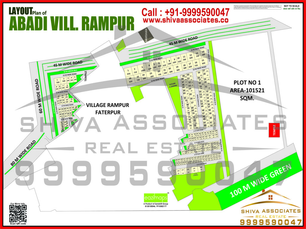 Map of Residentials and Industrials Plots in VILLAGE RAMPUR Greater Noida