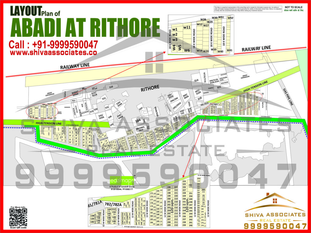Map of Residentials and Industrials Plots in VILLAGE RITHORE Greater Noida
