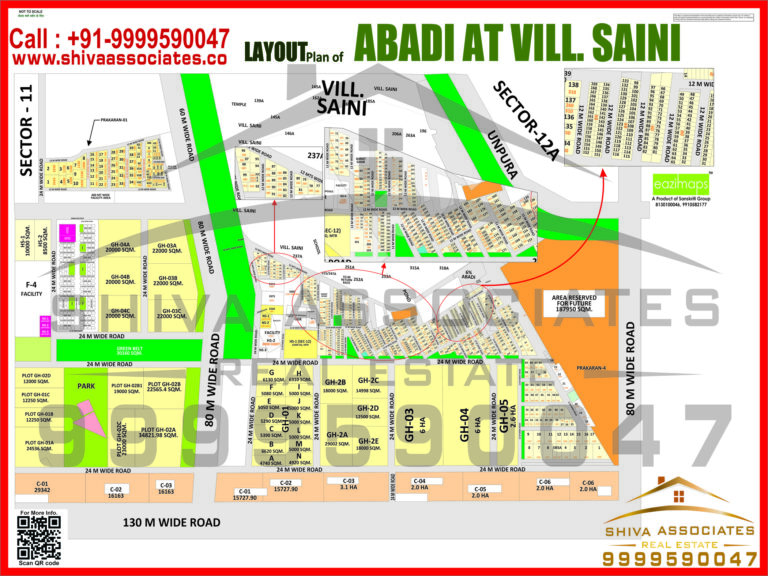 Map of Residentials and Industrials Plots in VILLAGE SAIN Greater Noida