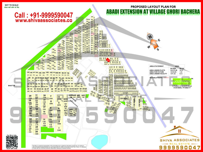 Map of Residentials and Industrials Plots in VILLAGE GHORI BACHERA Greater Noida