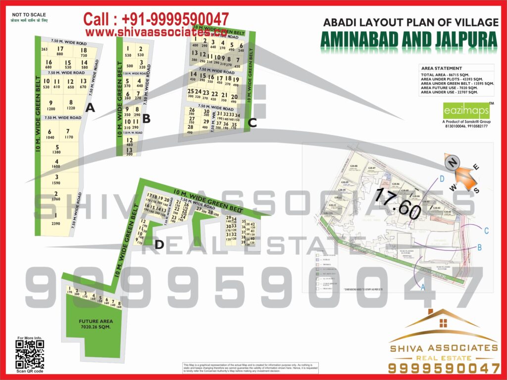 Map of Residentials and Industrials Plots in village aminabad and jalpura Greater Noida
