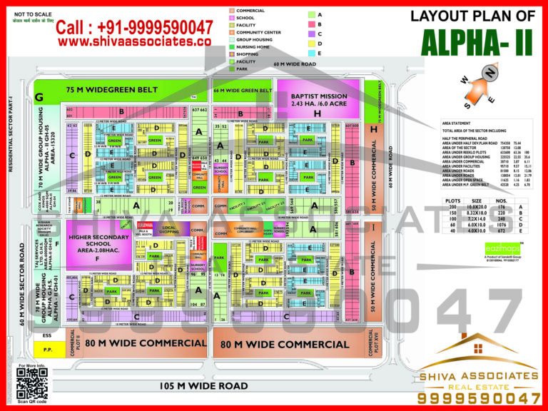 Map of Residentials and Industrials Plots in Sector ALPHA Greater Noida