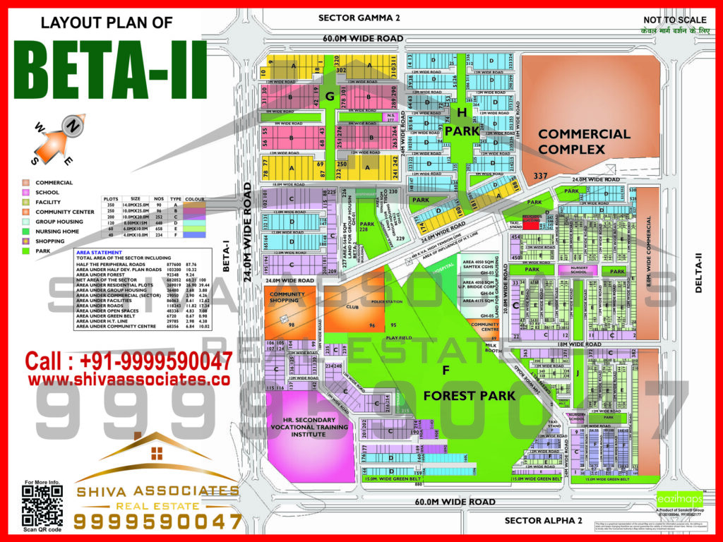 Map of Residentials and Industrials Plots in Sector BETA Greater Noida