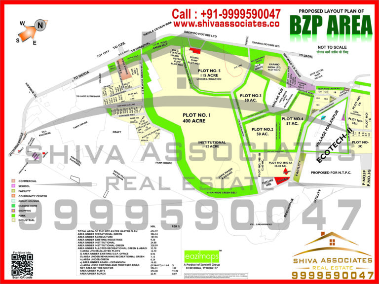 Map of Residentials and Industrials Plots in Sector B2B AREA Greater Noida