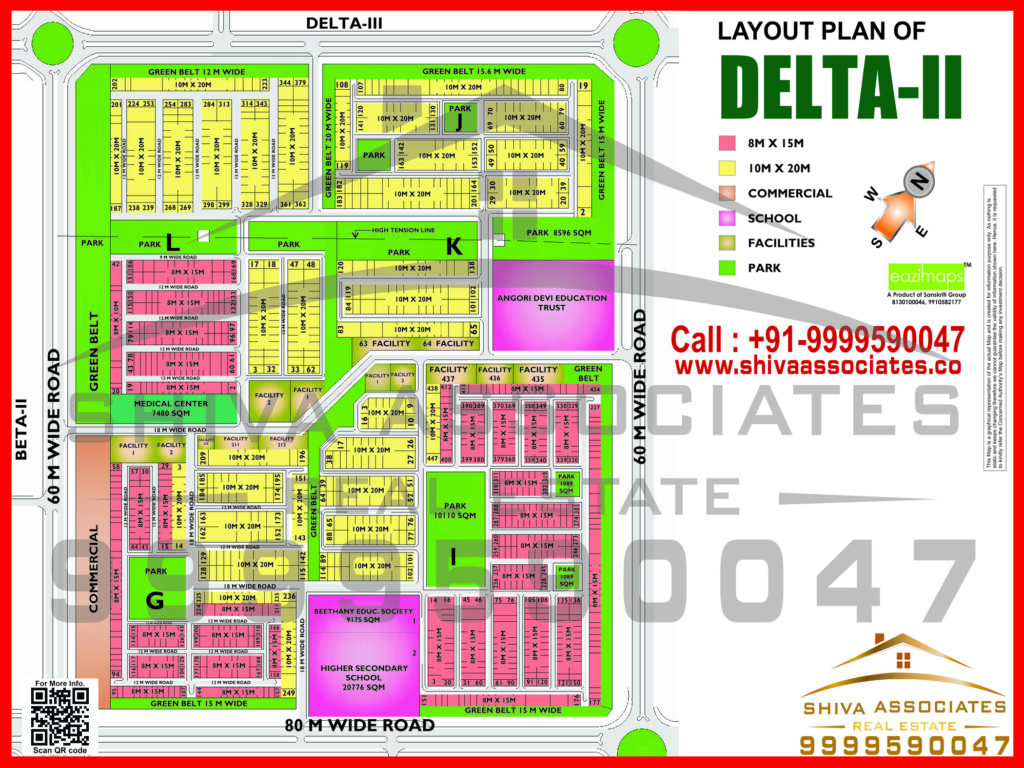 Map of Residentials and Industrials Plots in Sector DELTA Greater Noida