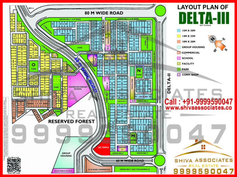 Map of Residentials and Industrials Plots in Sector DELTA Greater Noida