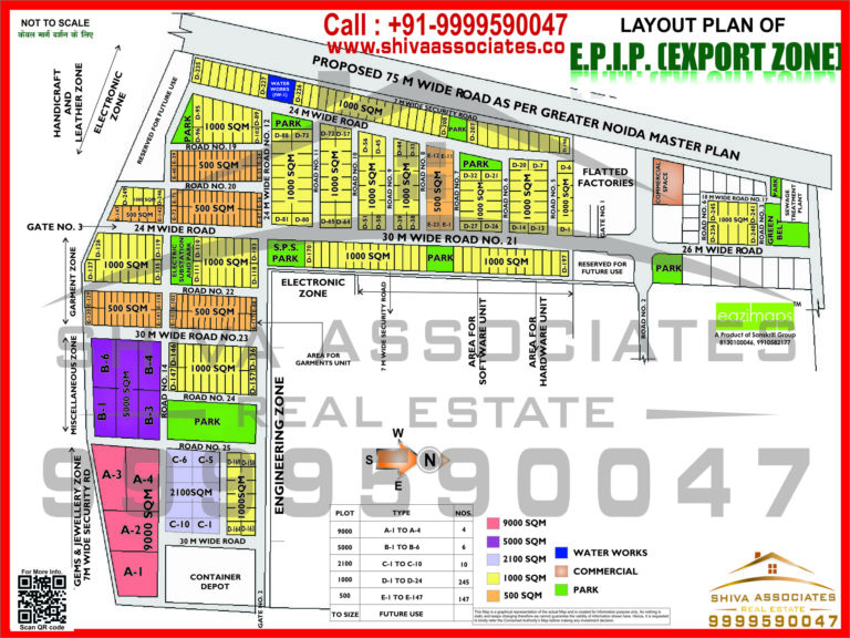 Map of Residentials and Industrials Plots in Sector EXPORT ZONE Greater Noida