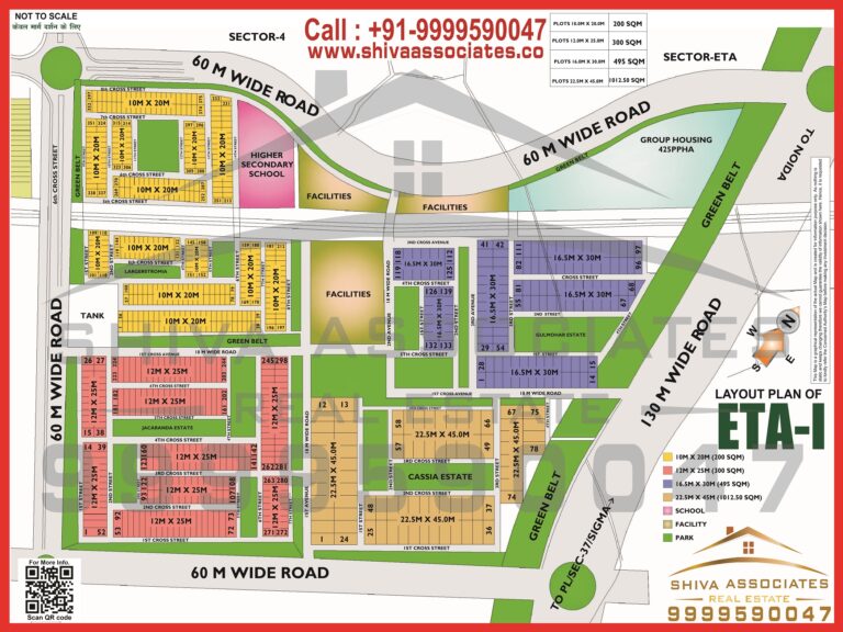 Map of Residentials and Industrials Plots in Sector ETA Greater Noida
