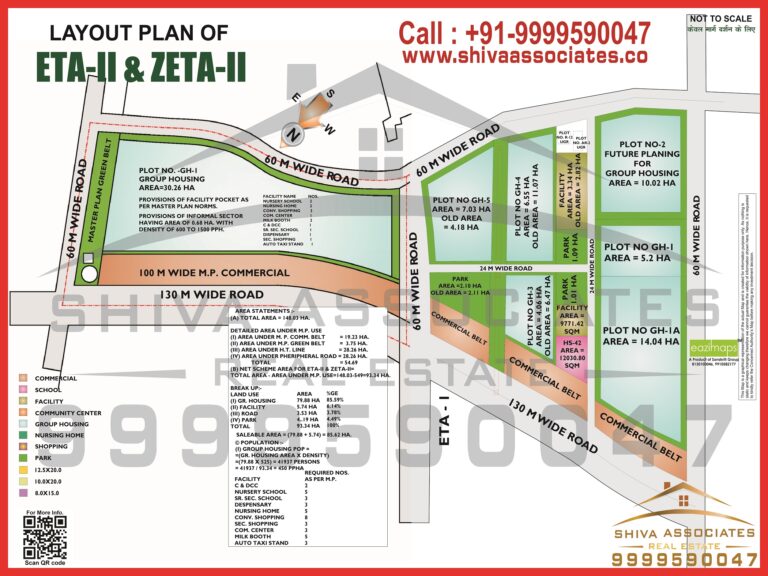 Map of Residentials and Industrials Plots in Sector ZETA Greater Noida