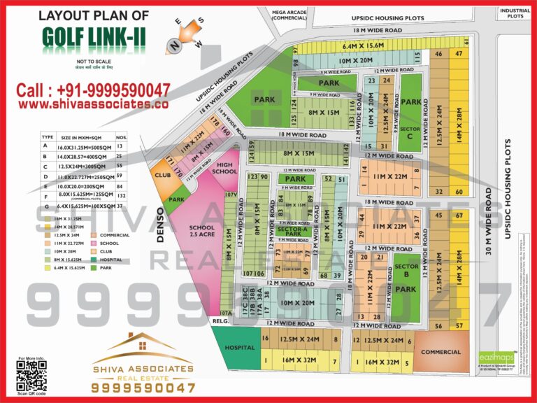 Map of Residentials and Industrials Plots in GOLF LINK Greater Noida