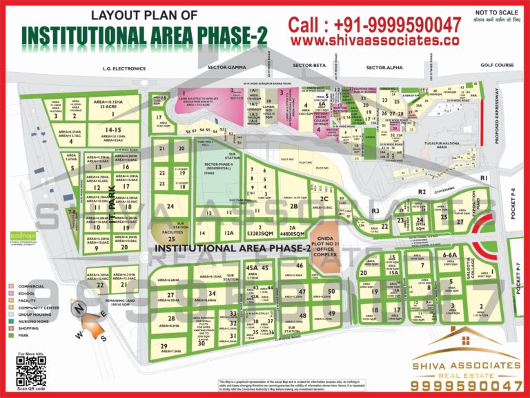 Map of Residentials and Industrials Plots in INSTITUTIONAL PHASE-II Greater Noida