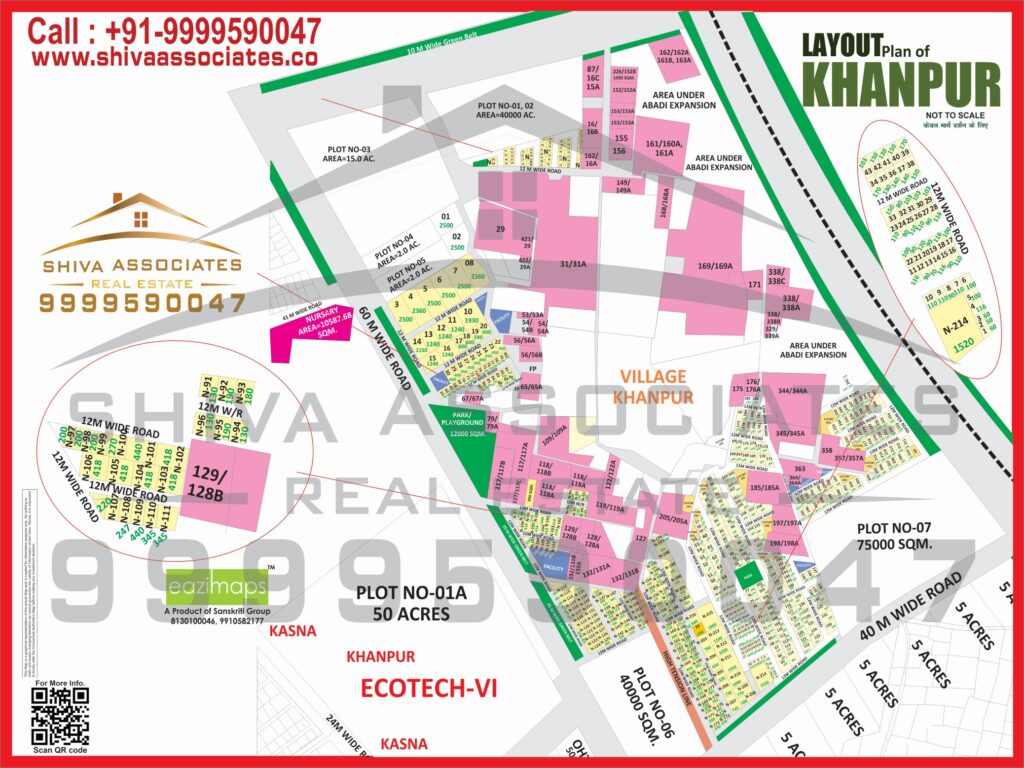 Map of Residentials and Industrials Plots in KHANPUR Greater Noida