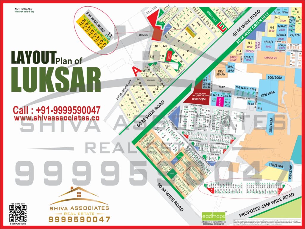 Map of Residentials and Industrials Plots in LUKSAR Greater Noida