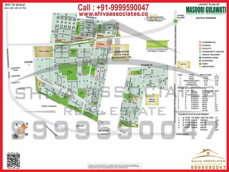 Map of Residentials and Industrials Plots in Mansoori Gulawati Greater Noida
