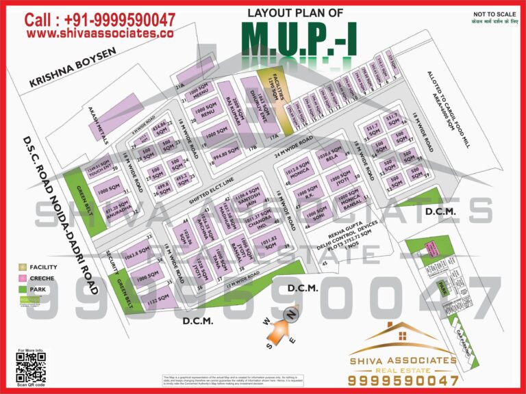 Map of Residentials and Industrials Plots in MUP Greater Noida