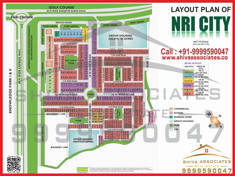 Map of Residentials and Industrials Plots in NRI City Greater Noida