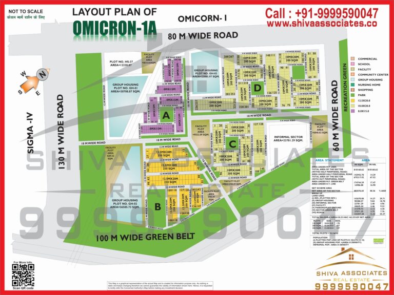 Map of Residentials and Industrials Plots in Omicron Greater Noida