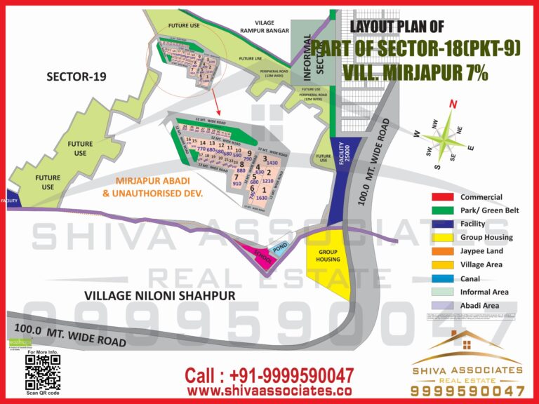 Map of 7% residentials plots in mirjapur sector 18