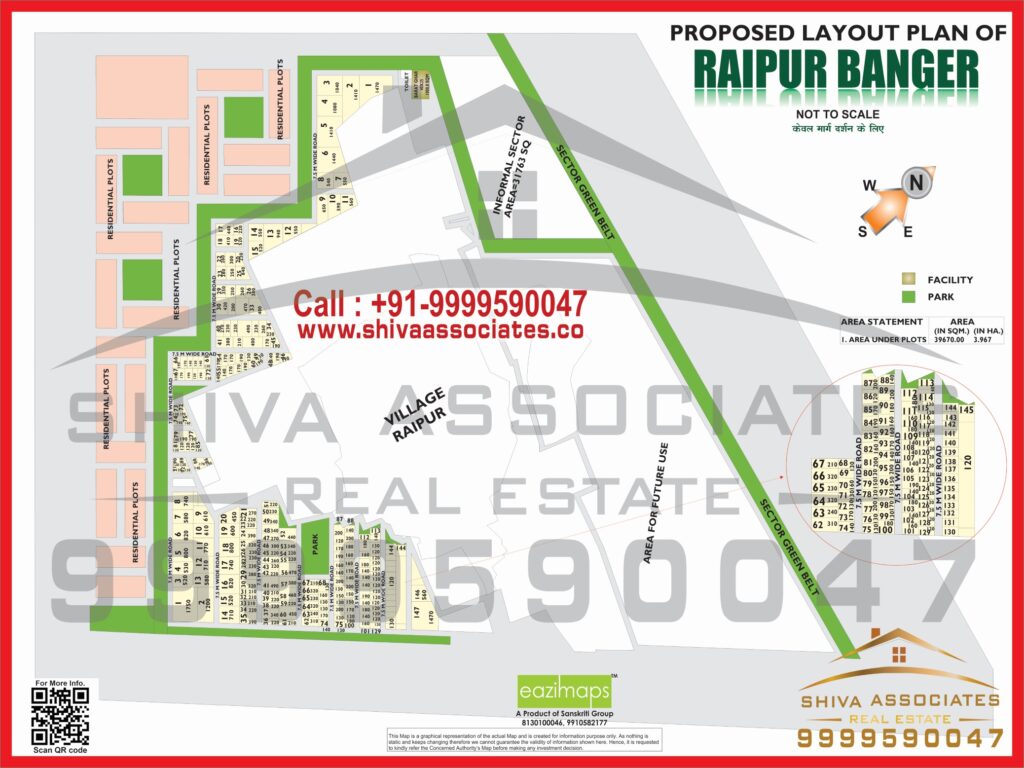 Map of Residentials and Industrials Plots in Raipur Banger Greater Noida