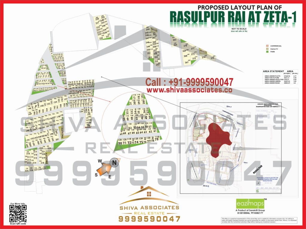 Map of Residentials and Industrials Plots in Sector zeta Greater Noida