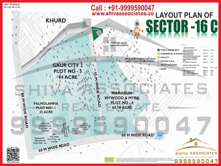 Map of Residentials and Industrials Plots in Sector 16C Greater Noida
