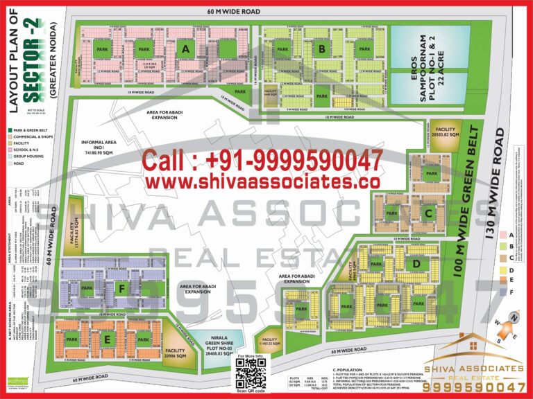 Map of Residentials and Industrials Plots in Sector 02 Greater Noida