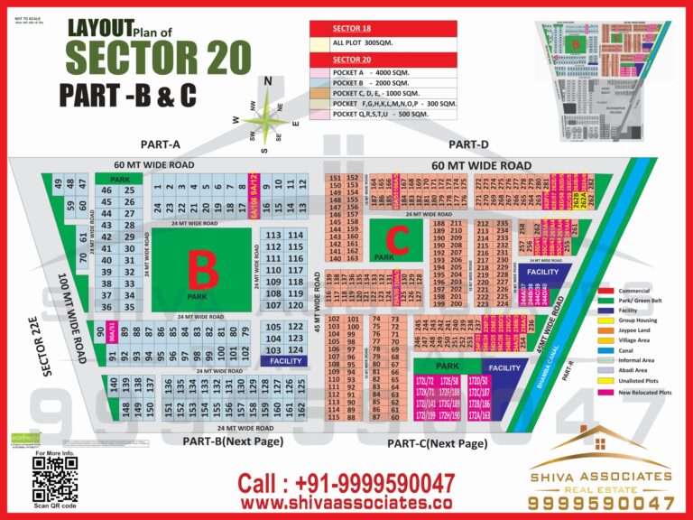 Maps of residentials and industrials plots in Sector -20 Part B&C yamuna Expressway