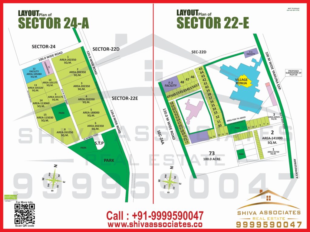Maps of residentials and industrials plots in SECTOR-24A & SECTOR-22E Greater Noida