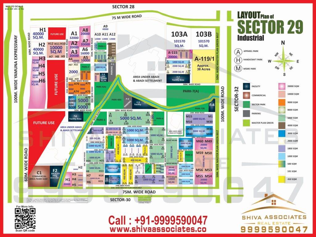 Maps of residentials and industrials plots in Sector 29 Greater Noida
