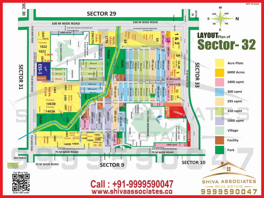 Maps of residentials and industrials plots in Sector-32