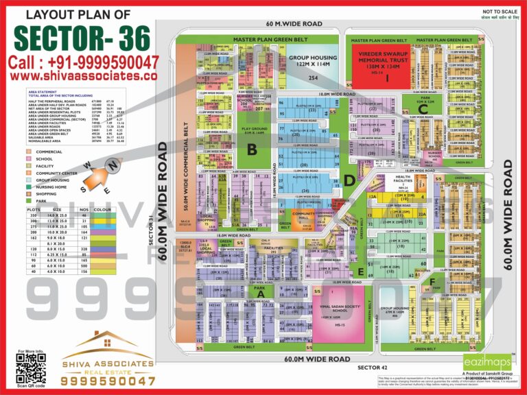 Map of Residentials and Industrials Plots in Sector 36 Greater Noida