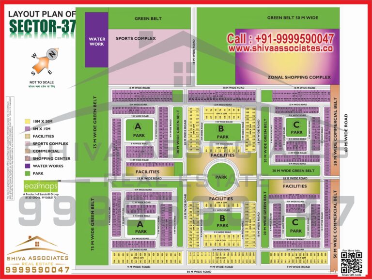 Map of Residentials and Industrials Plots in Sector 37 Greater Noida