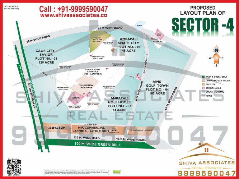 Map of Residentials and Industrials Plots in Sector 04 Greater Noida