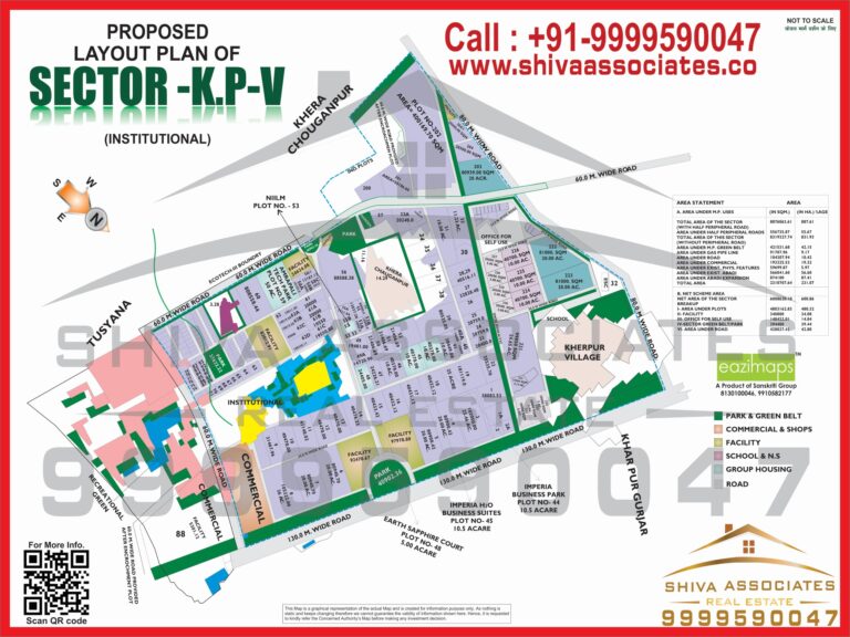 Map of Residentials and Industrials Plots in Sector KP-v Greater Noida