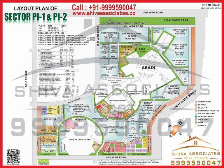 Map of Residentials and Industrials Plots in Sector P1 & P2 Greater Noida