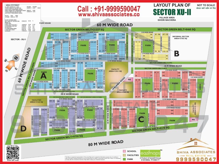 Map of Residentials and Industrials Plots in Sector XU Greater Noida