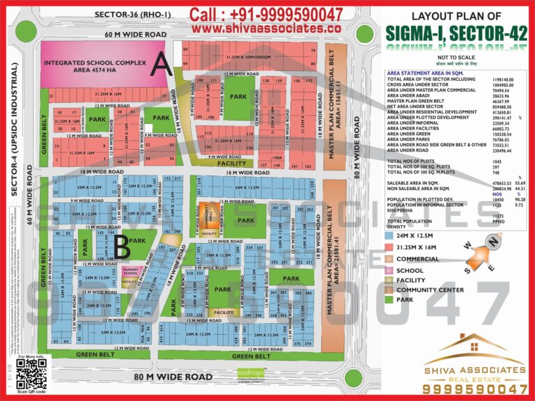 Map of Residentials and Industrials Plots in Sigma Greater Noida