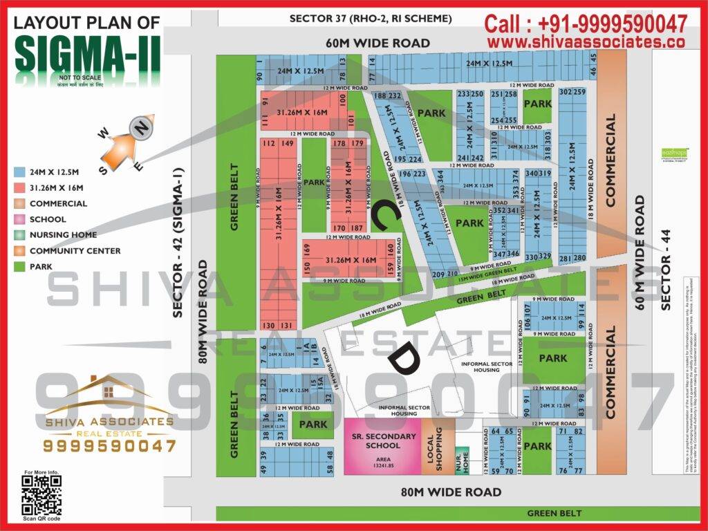 Map of Residentials and Industrials Plots in Sigma Greater Noida