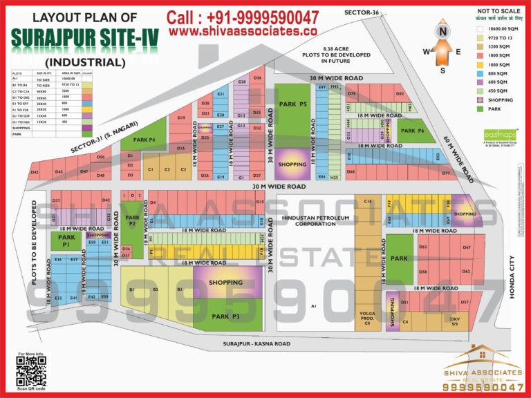 Map of Residentials and Industrials Plots in Suraj Pur site Greater Noida
