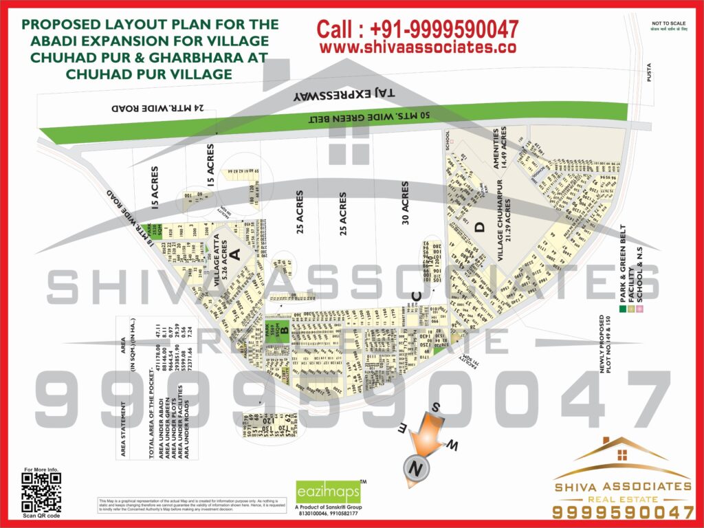 Map of Residentials and Industrials Plots in village chuhadpur and gharbhara Greater Noida