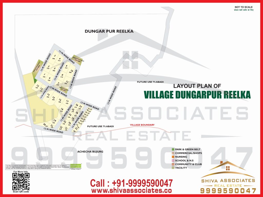 Maps of residentials and industrials plots in village dungrapur reelka
