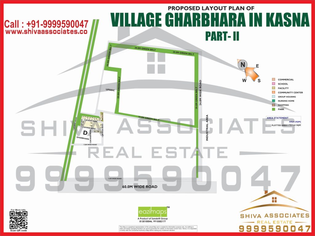 Map of Residentials and Industrials Plots in village gharbhara in kasna