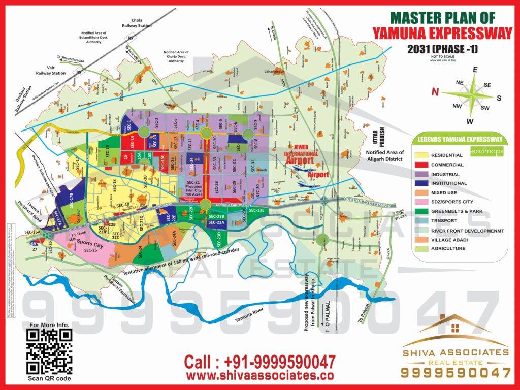 Maps of master plan of yamuna expressway phase -1