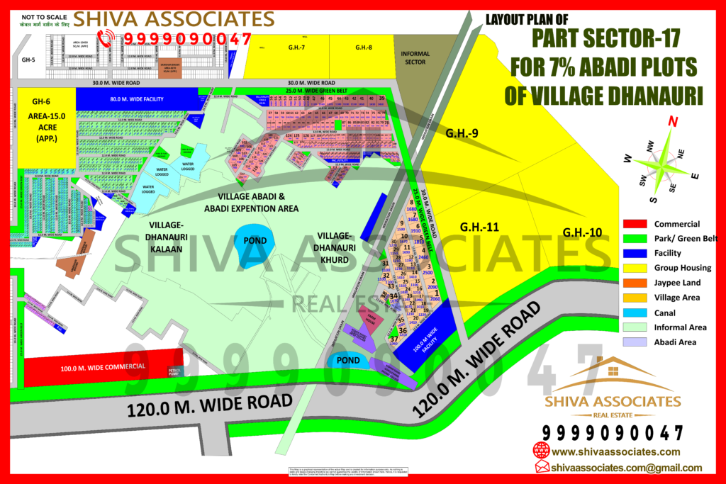 Maps of 7% Abadi Plots of village dhanauri