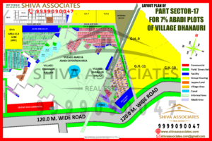 Maps of 7% Abadi Plots of village dhanauri