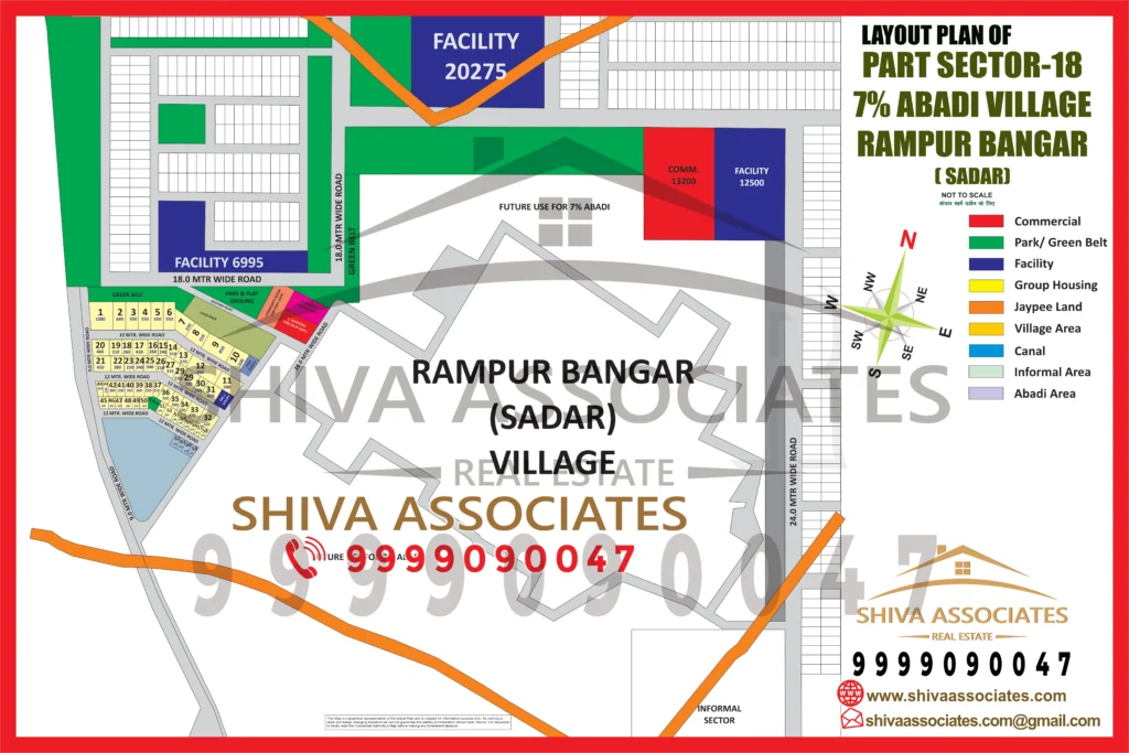 Maps of 7% abadi village rampur bangar, sector 18