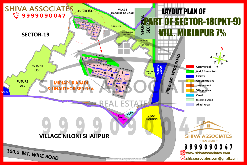 Map of 7% residentials plots in mirjapur sector 18