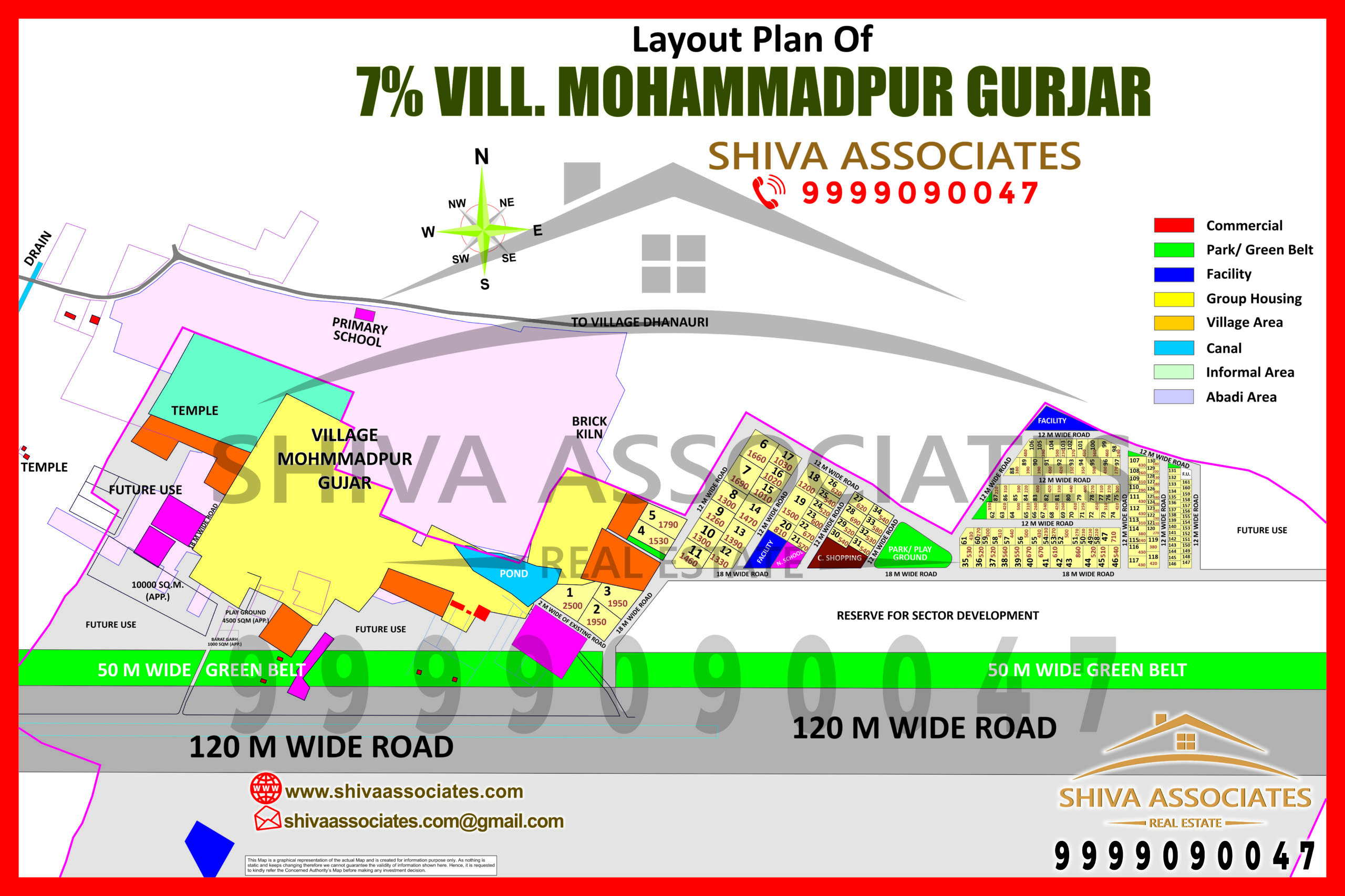 Map of 7% residentials plots in village mohammadpur gurjar