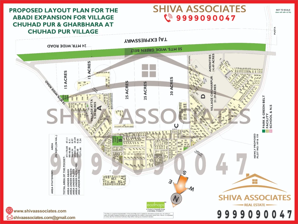 Map of Residentials and Industrials Plots in village chuhadpur and gharbhara Greater Noida